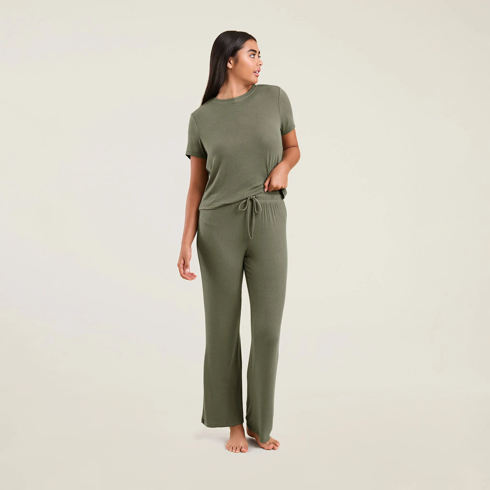 Ribbed Pajama Set | Olive sold by nuuds product image thumbnail 2