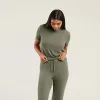 Ribbed Pajama Set | Olive sold by nuuds