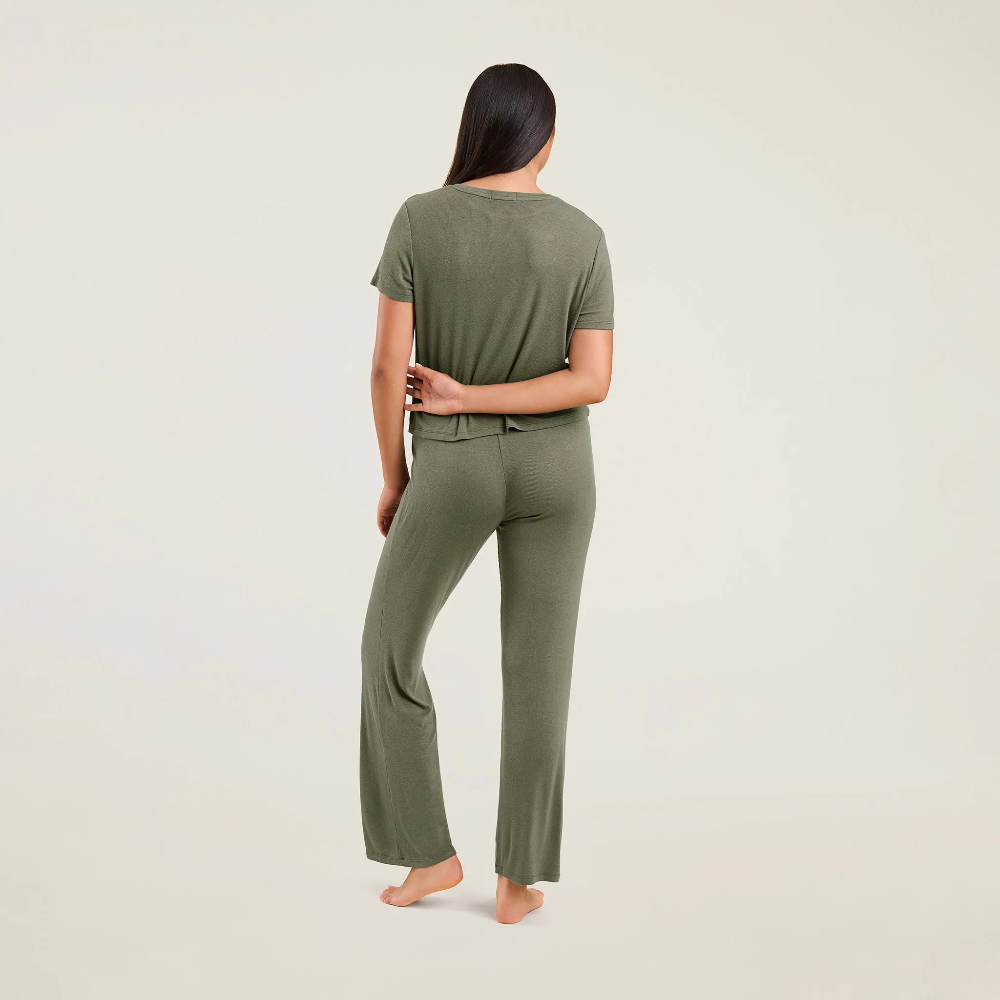 Ribbed Pajama Set | Olive sold by nuuds product image thumbnail 4