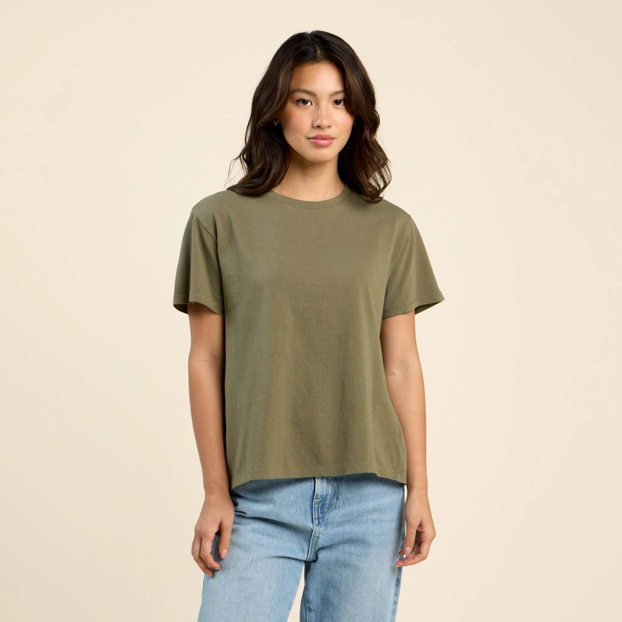 Vintage Cotton Everyday T-Shirt | Olive sold by nuuds