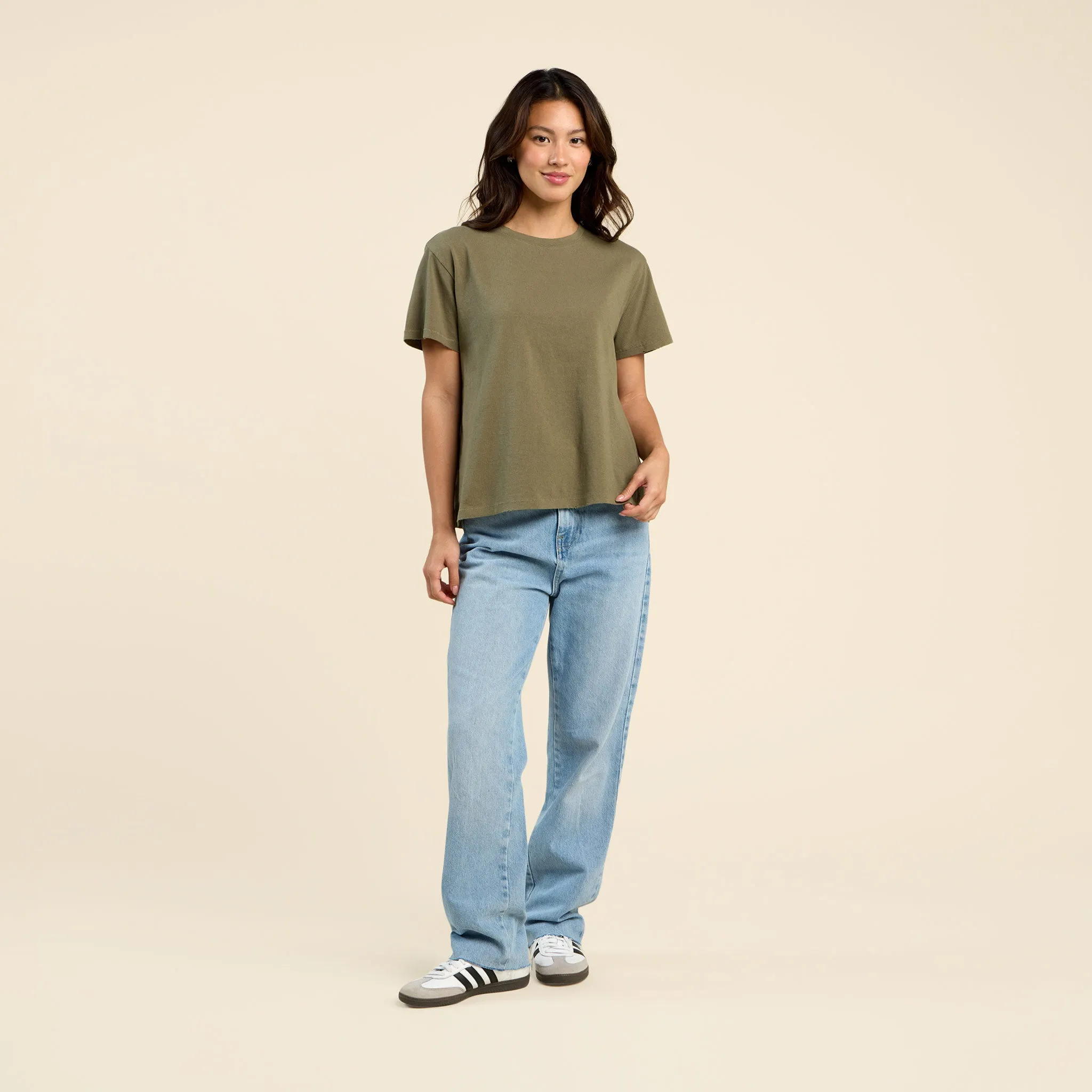 Vintage Cotton Everyday T-Shirt | Olive sold by nuuds product image thumbnail 2