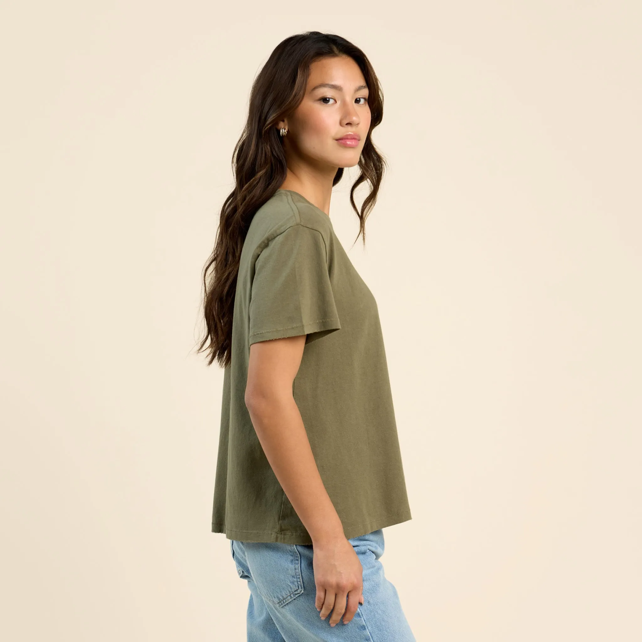 Vintage Cotton Everyday T-Shirt | Olive sold by nuuds product image thumbnail 3