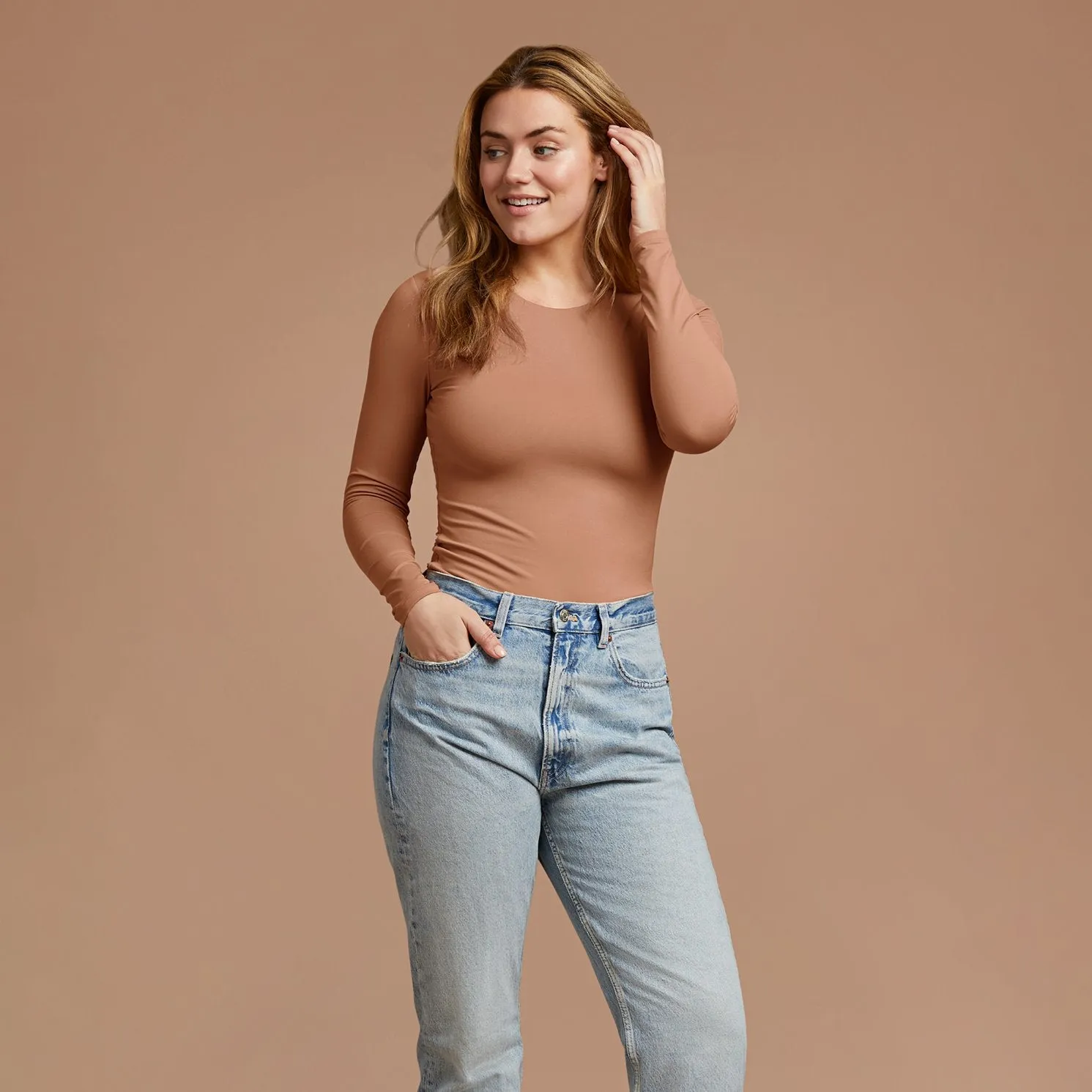 Seamless Long Sleeve Shirt | Clay sold by nuuds