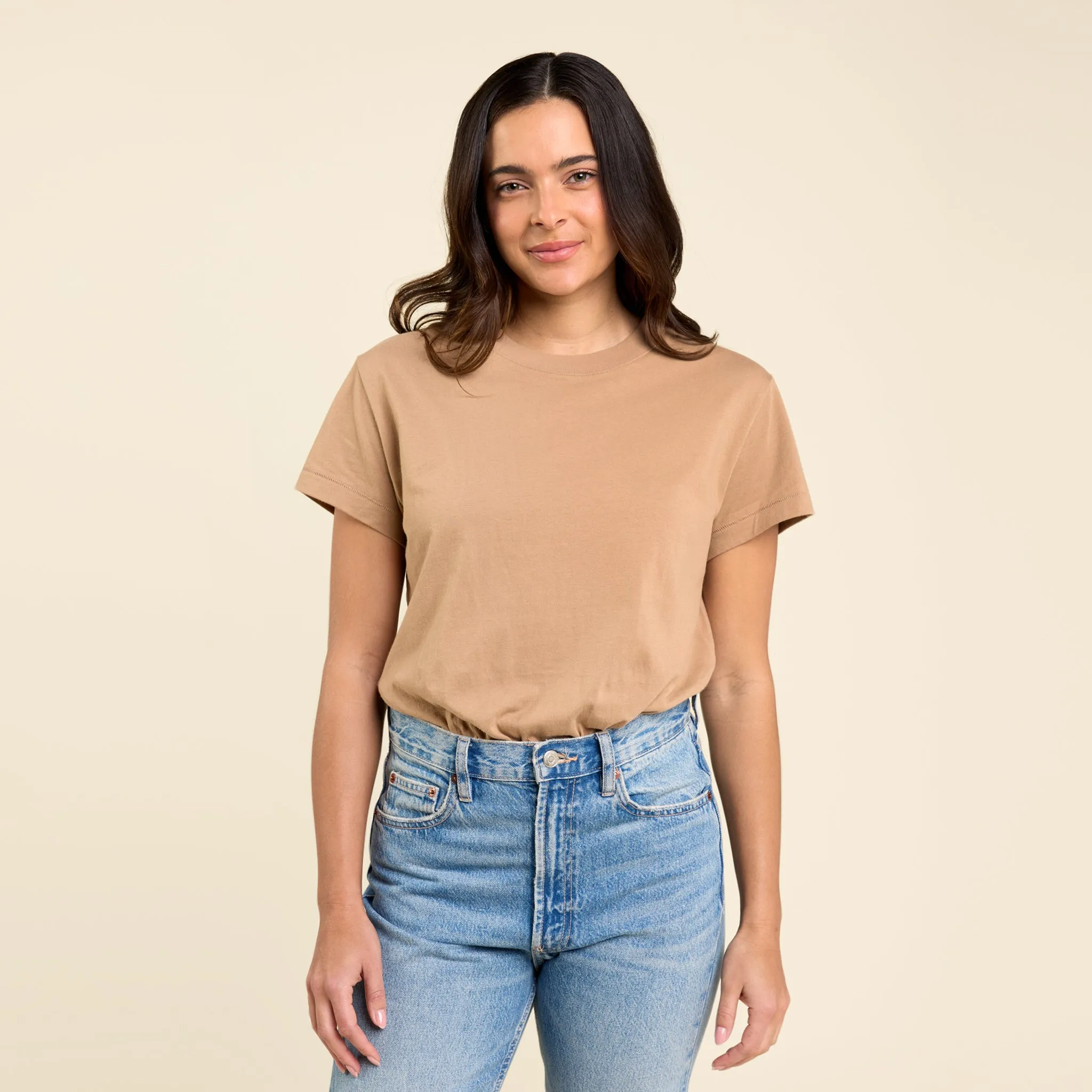Soft Cotton Everyday T-Shirt Bodysuit | Cinnamon sold by nuuds