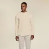 Long Sleeve Curved Hem T-Shirt | Bone sold by nuuds