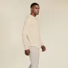 Long Sleeve Curved Hem T-Shirt | Bone sold by nuuds