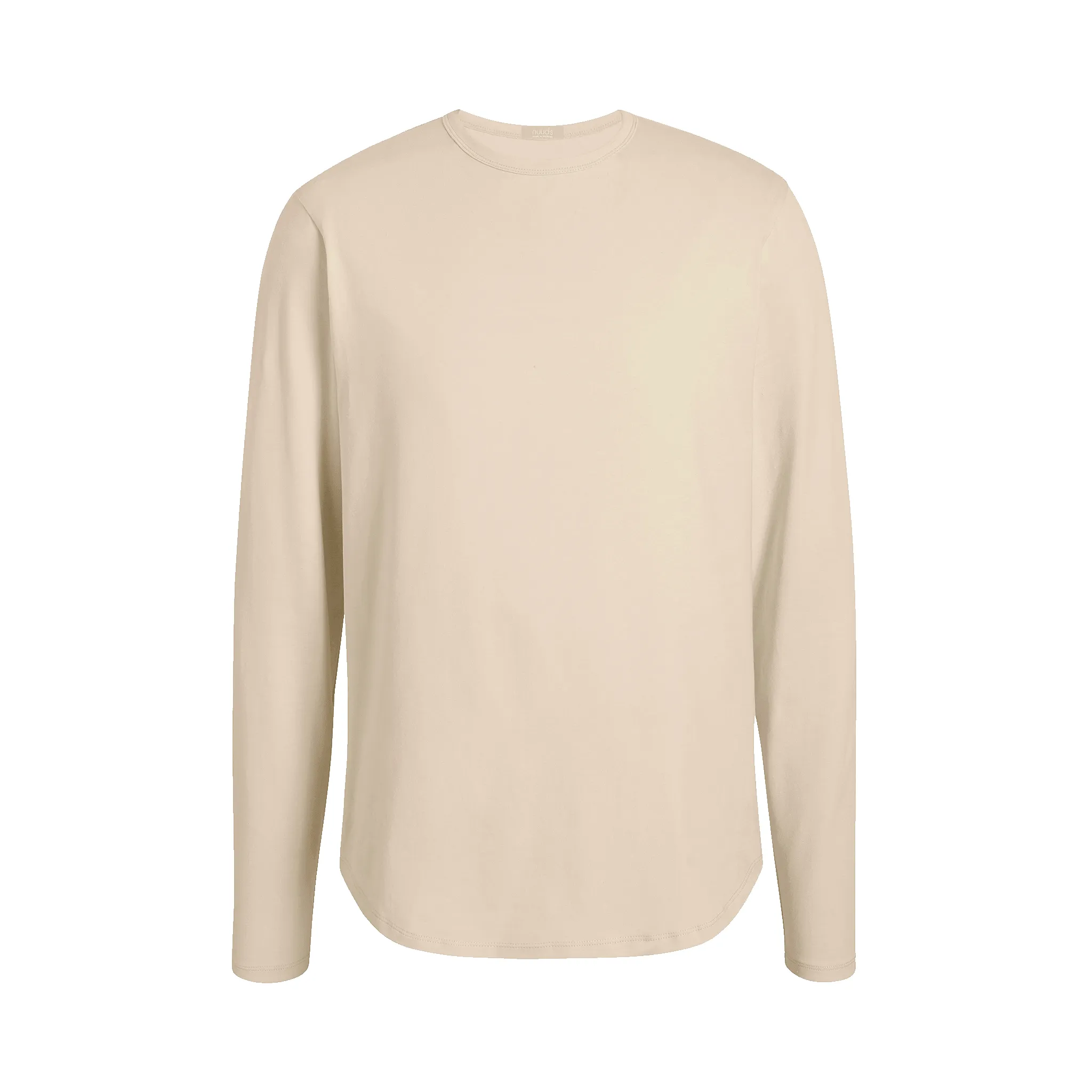 Long Sleeve Curved Hem T-Shirt | Bone sold by nuuds product image thumbnail 5