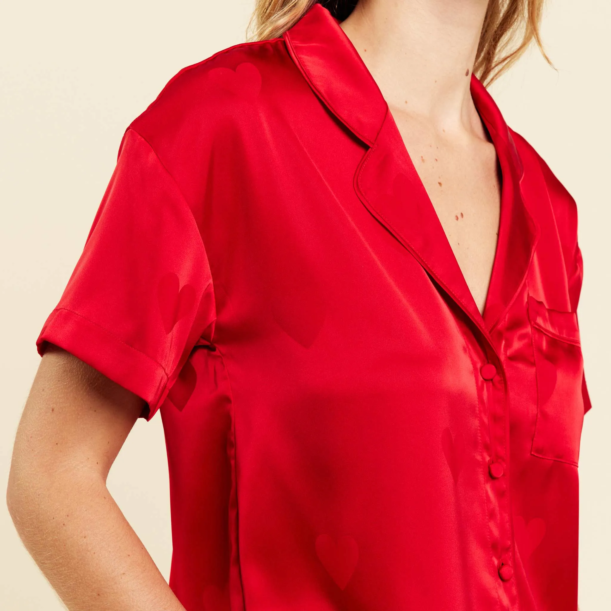 Heart Pajama Set | Cherry sold by nuuds product image thumbnail 5