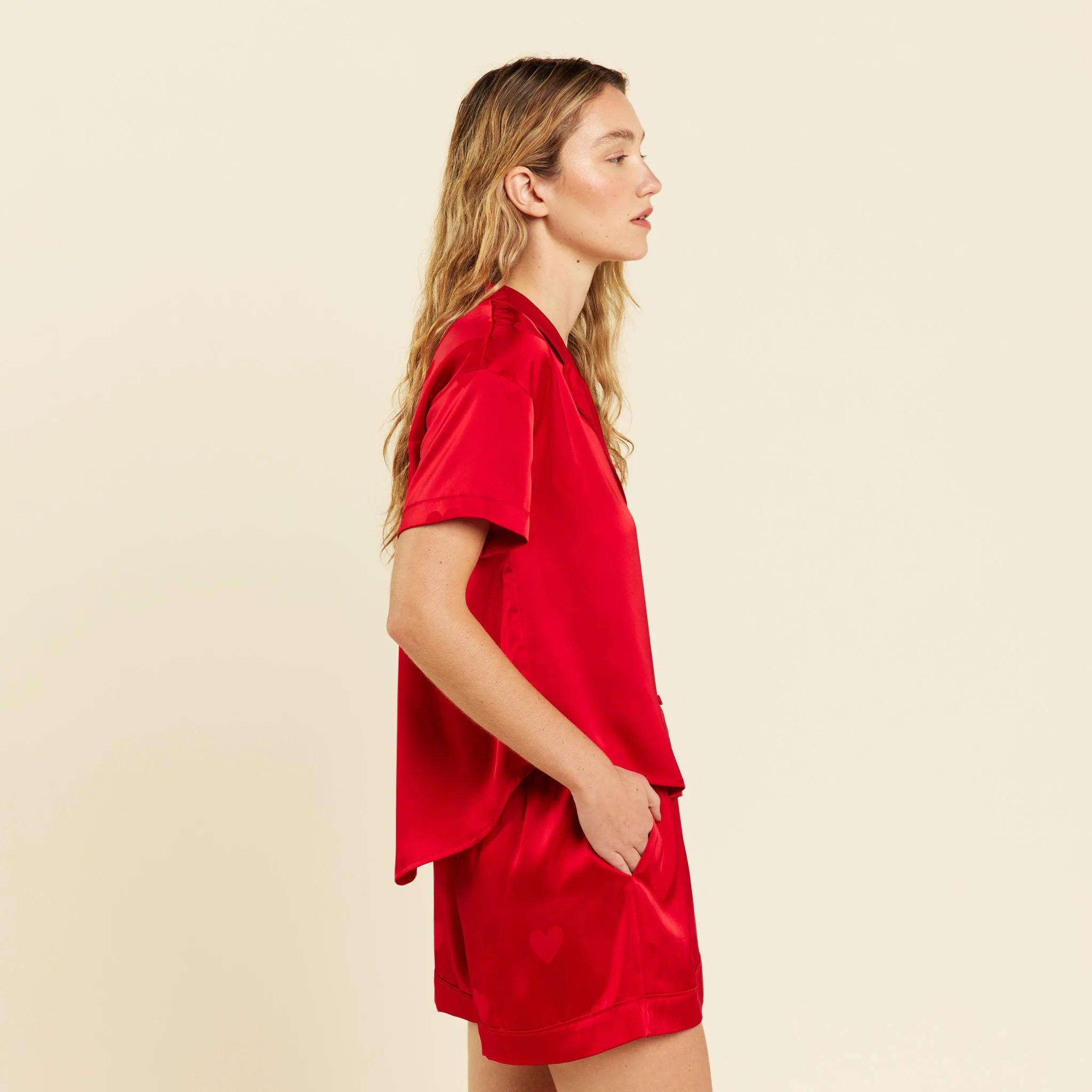 Heart Pajama Set | Cherry sold by nuuds product image thumbnail 3