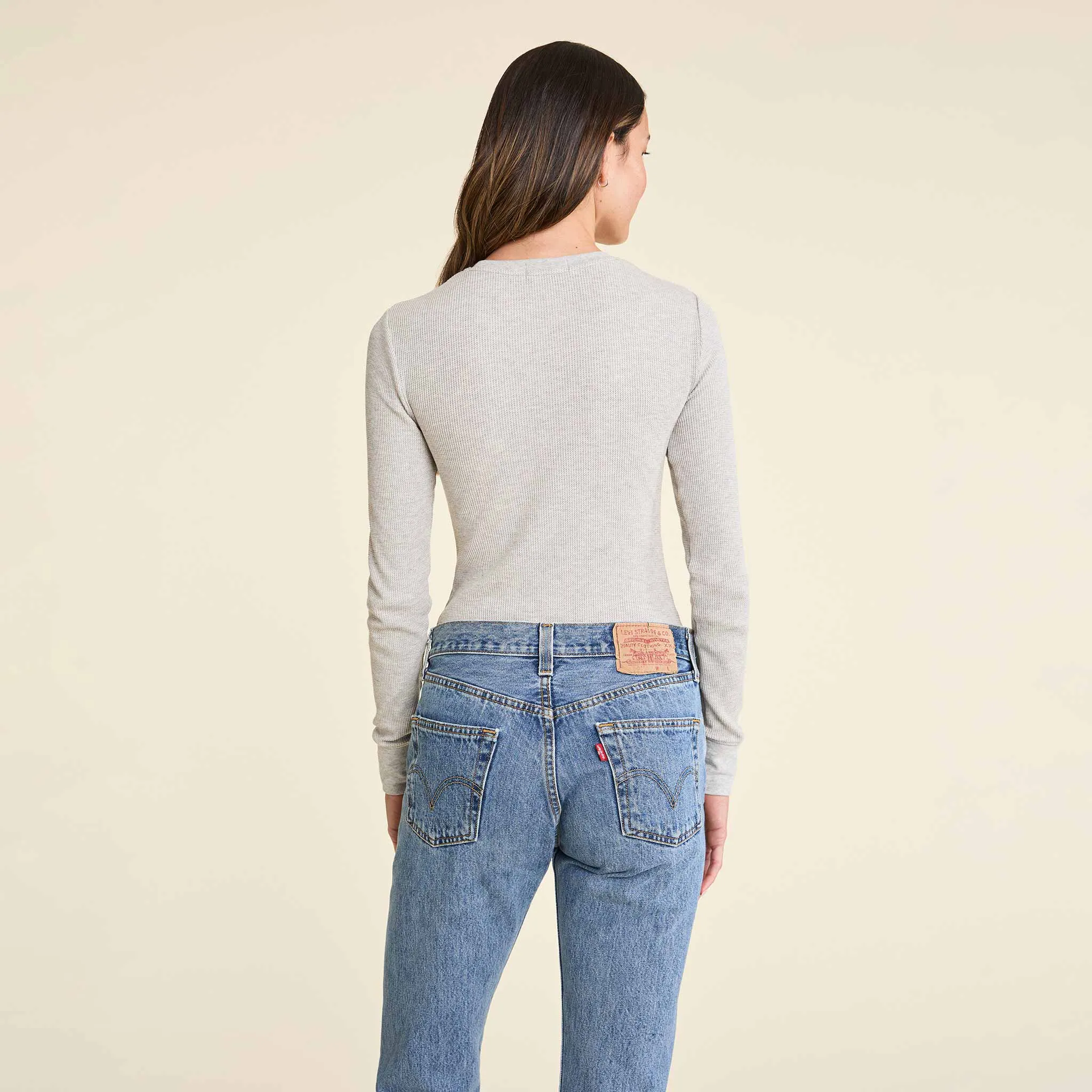 Waffle Bodysuit | Heather Grey sold by nuuds product image thumbnail 4