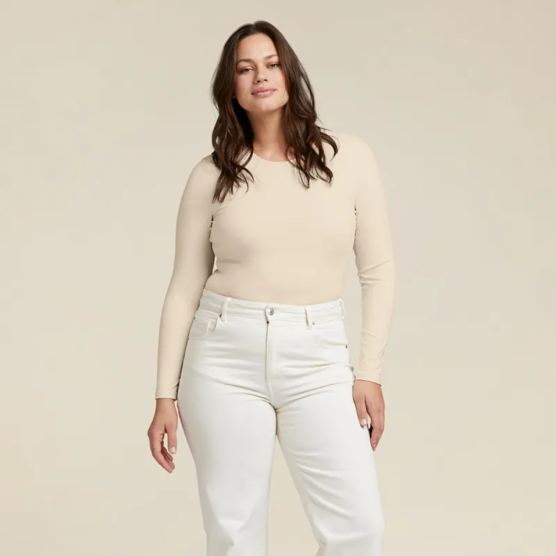 Seamless Long Sleeve Shirt | Bone sold by nuuds