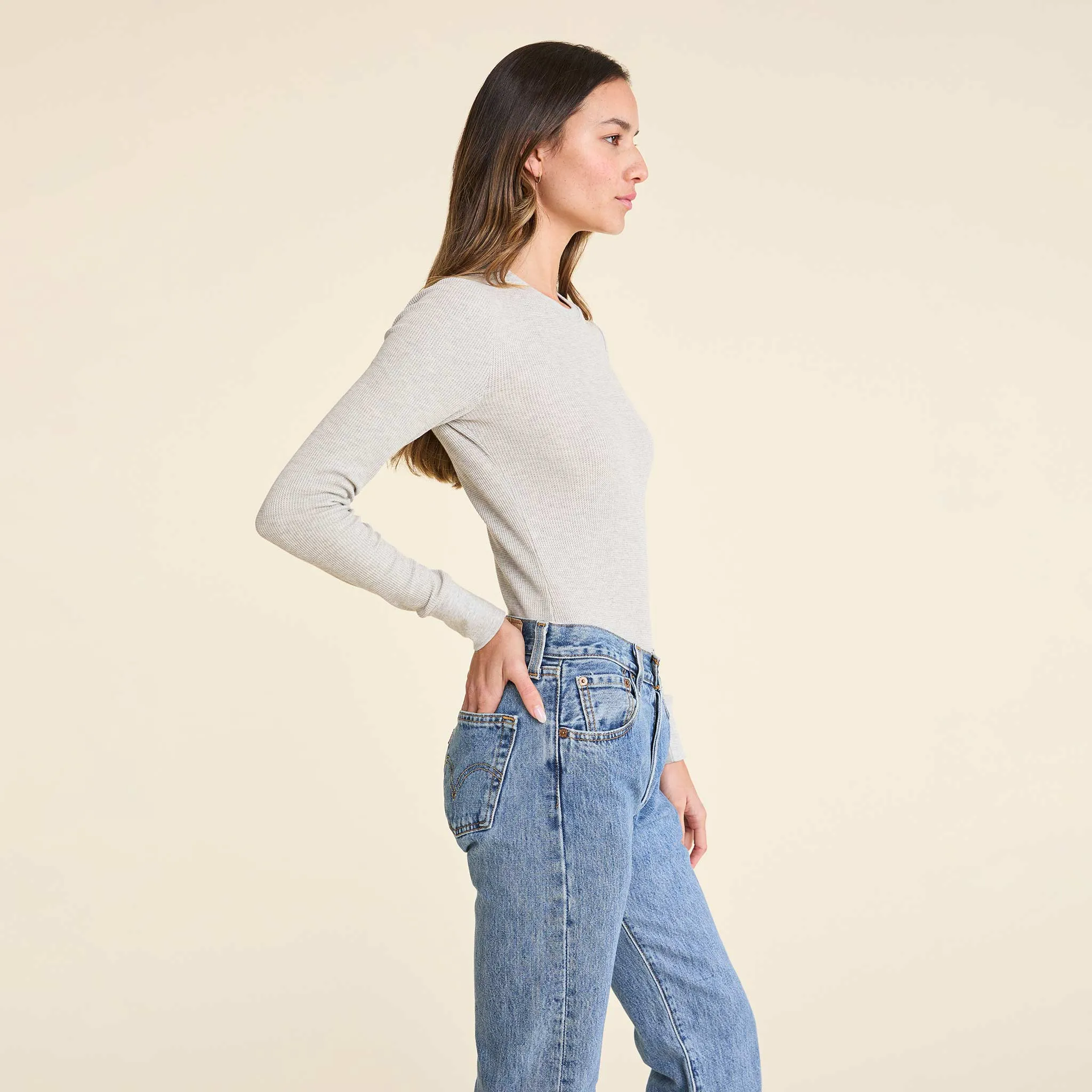 Waffle Bodysuit | Heather Grey sold by nuuds product image thumbnail 3