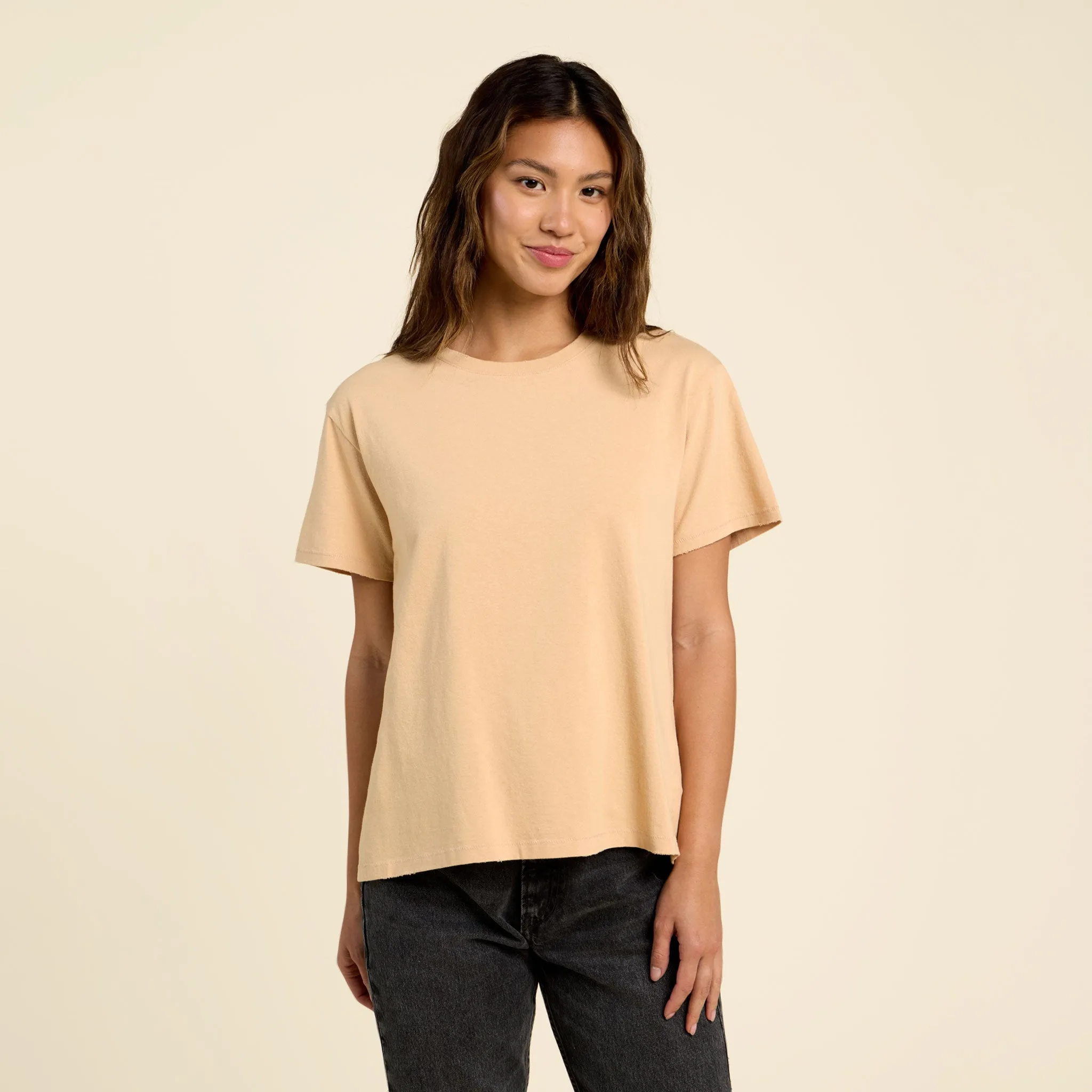 Vintage Cotton Everyday T-Shirt | Oat sold by nuuds