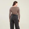 Long Sleeve Scoop Neck Bodysuit | Mocha sold by nuuds