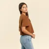 Vintage Cotton Cropped Tee | Chocolate sold by nuuds