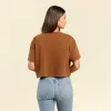 Vintage Cotton Cropped Tee | Chocolate sold by nuuds