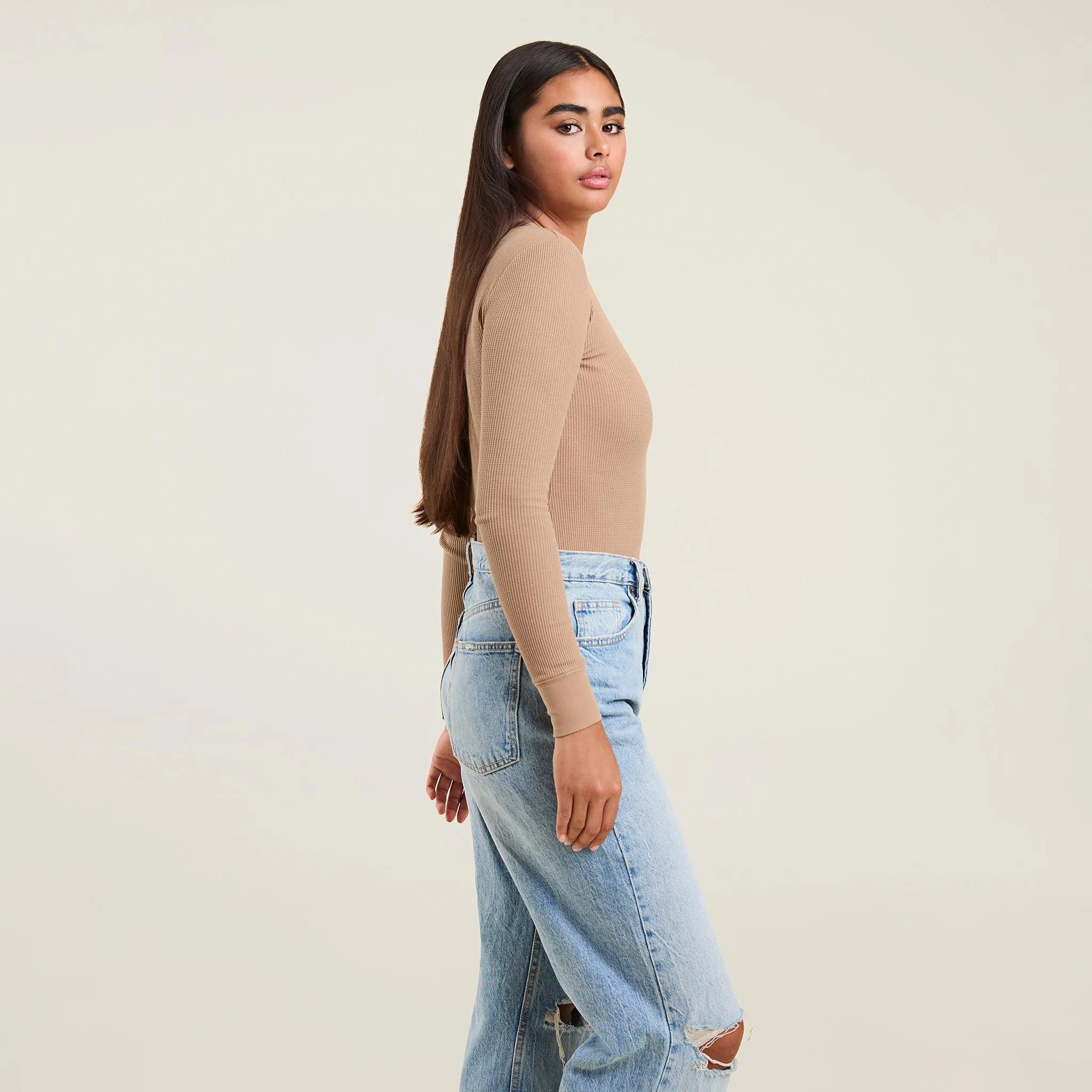 Waffle Bodysuit | Cinnamon sold by nuuds product image thumbnail 3