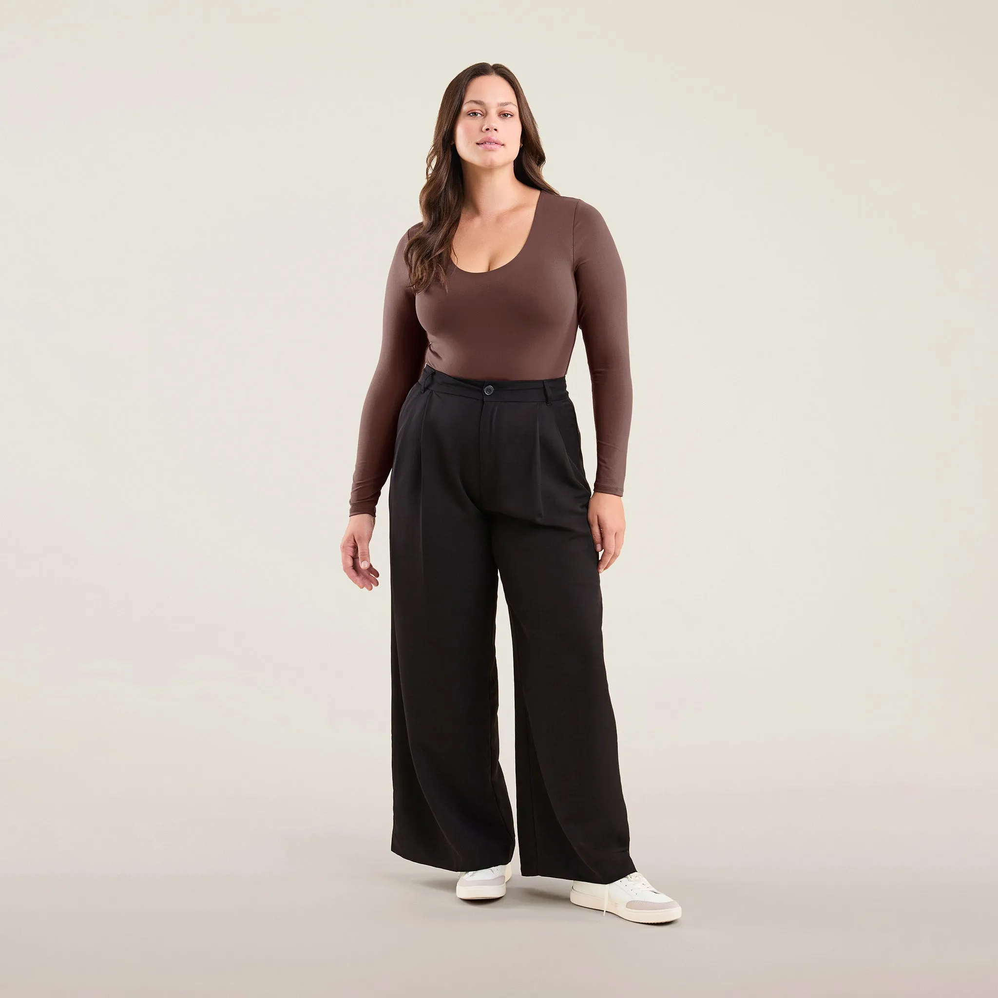 Long Sleeve Scoop Neck Bodysuit | Coffee sold by nuuds product image thumbnail 2