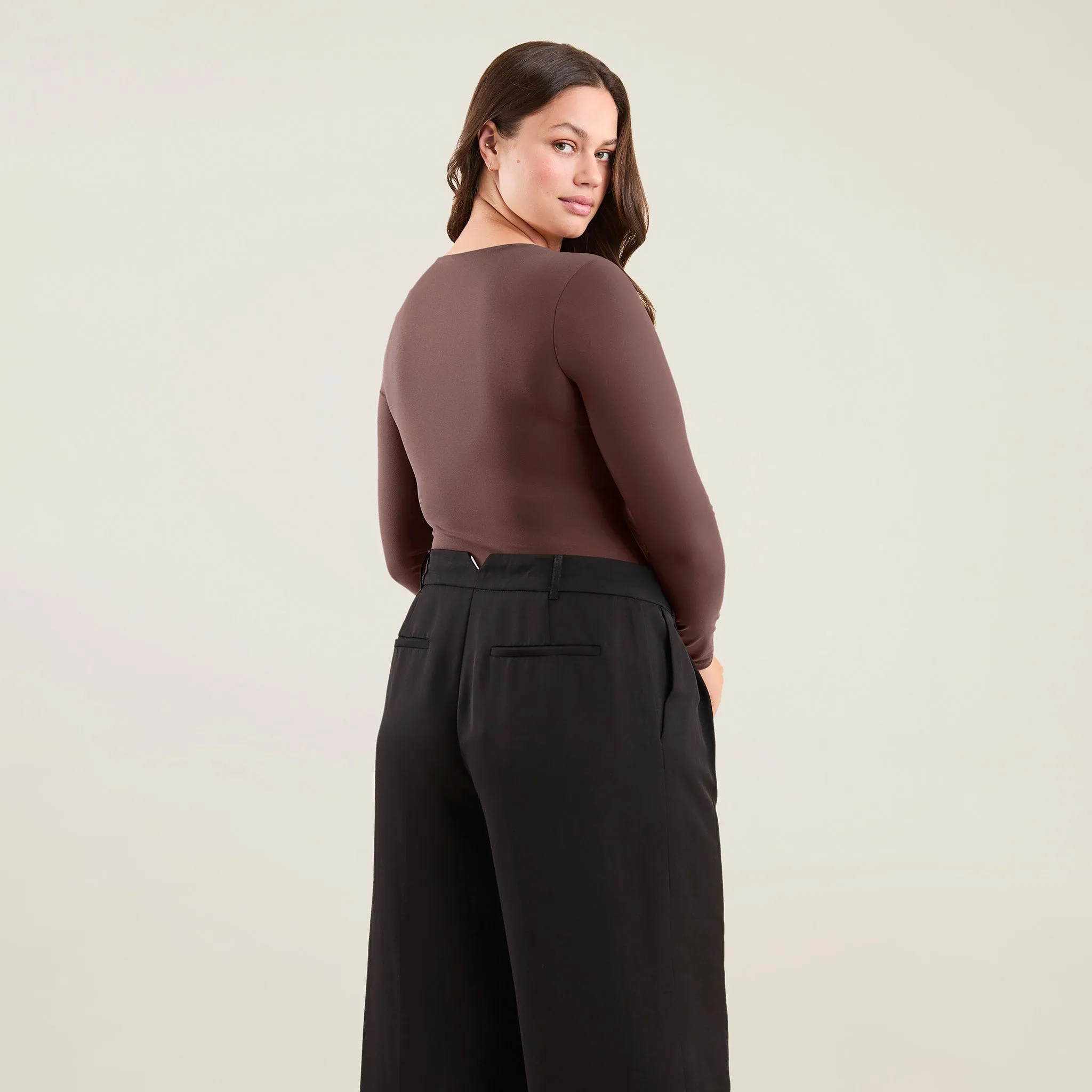 Long Sleeve Scoop Neck Bodysuit | Coffee sold by nuuds product image thumbnail 4