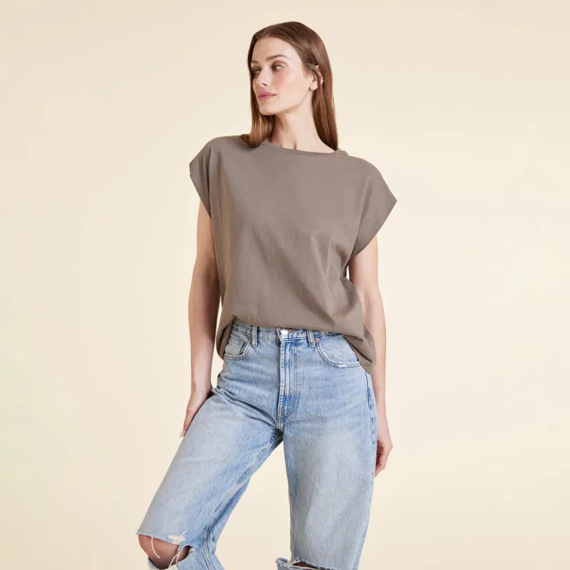 Soft Cotton Muscle Tee | Mocha sold by nuuds
