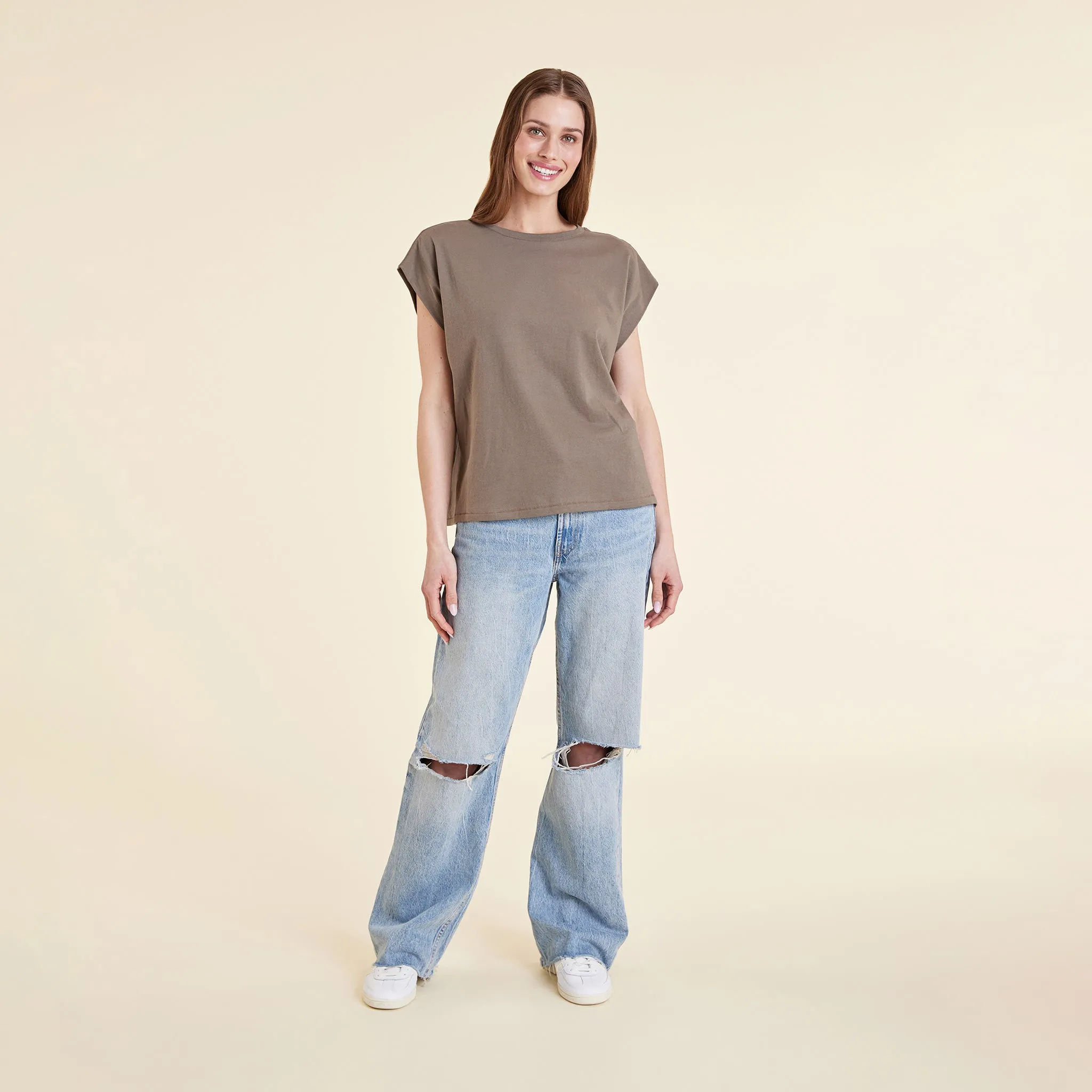 Soft Cotton Muscle Tee | Mocha sold by nuuds product image thumbnail 2