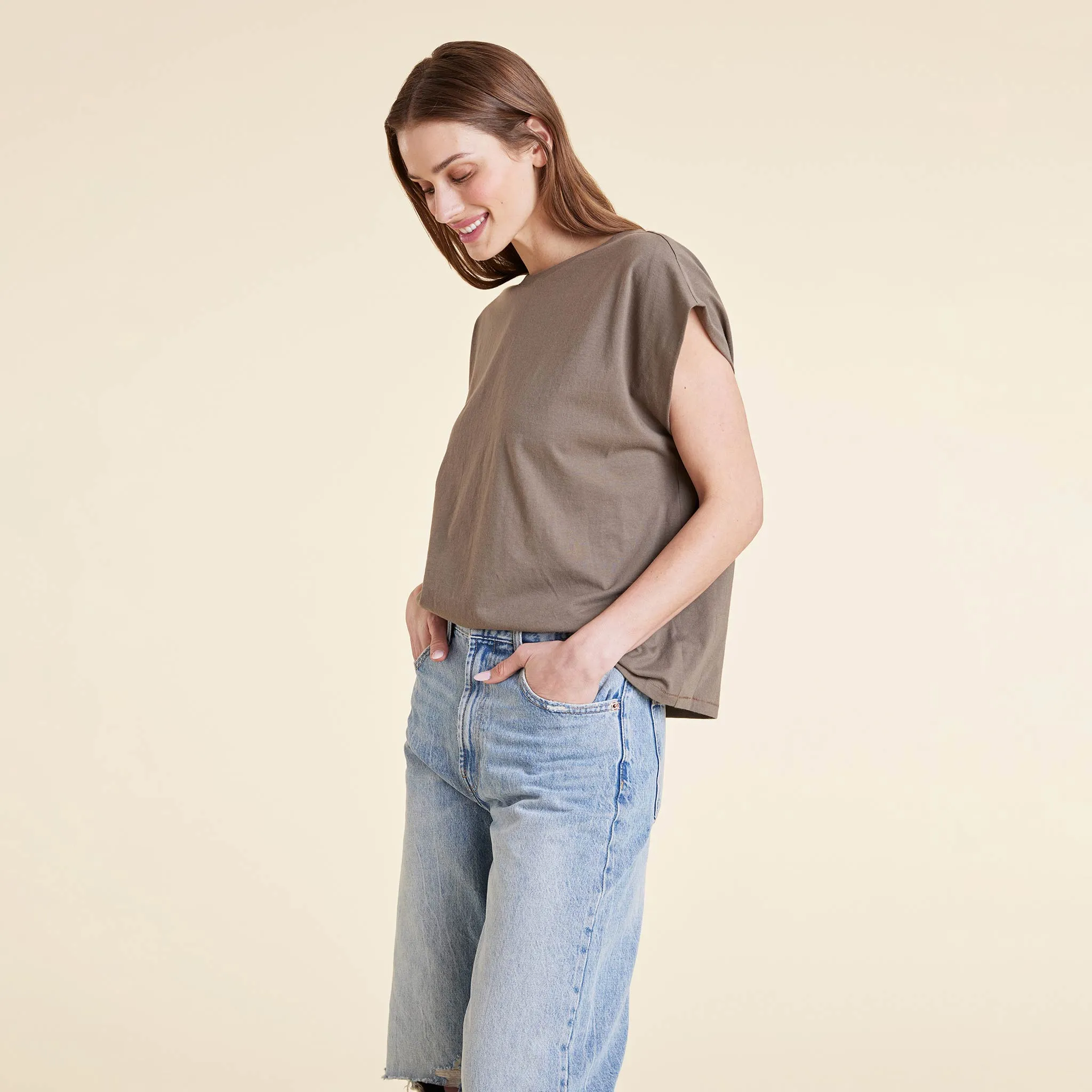 Soft Cotton Muscle Tee | Mocha sold by nuuds product image thumbnail 3