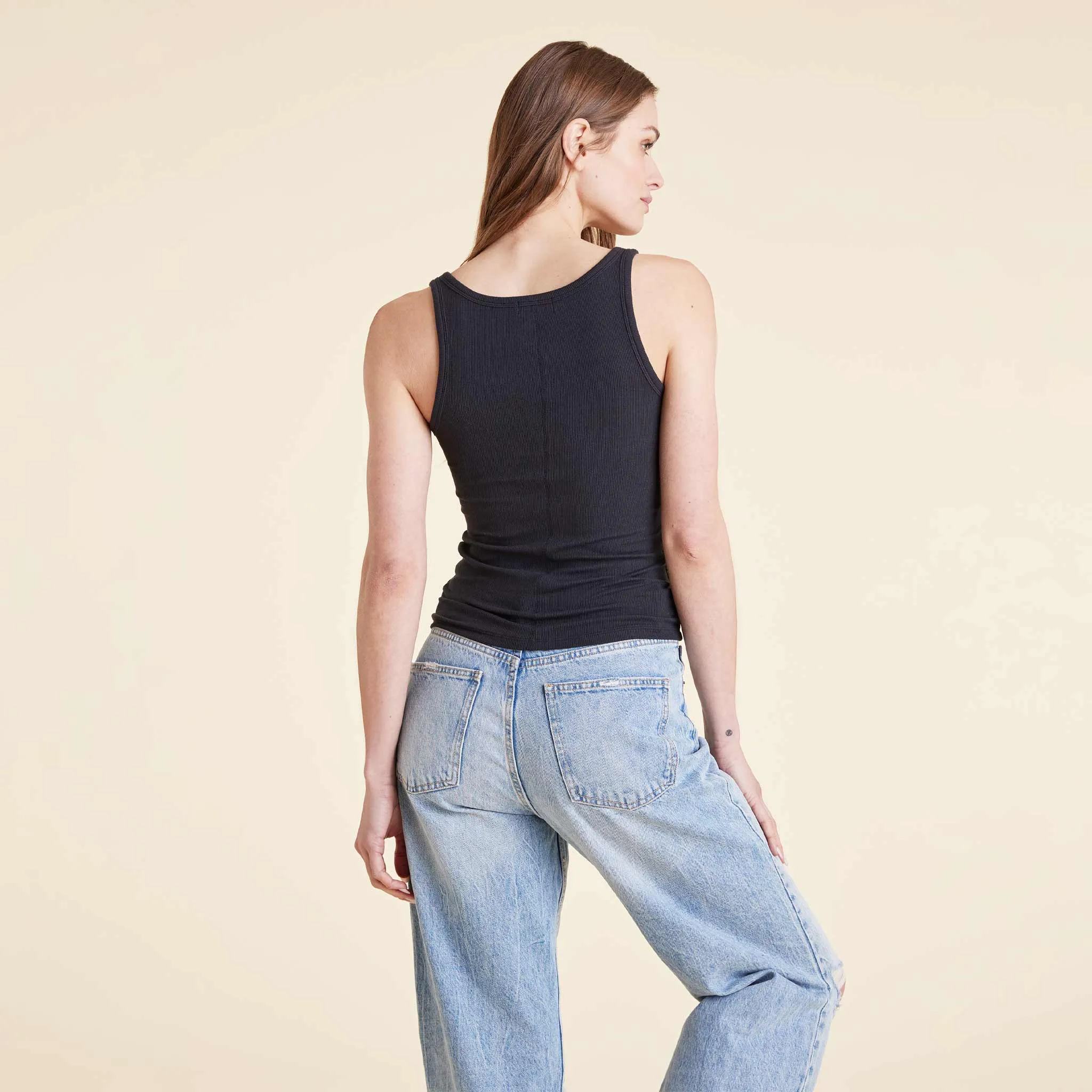 Slinky Rib Tank | Black sold by nuuds product image thumbnail 4