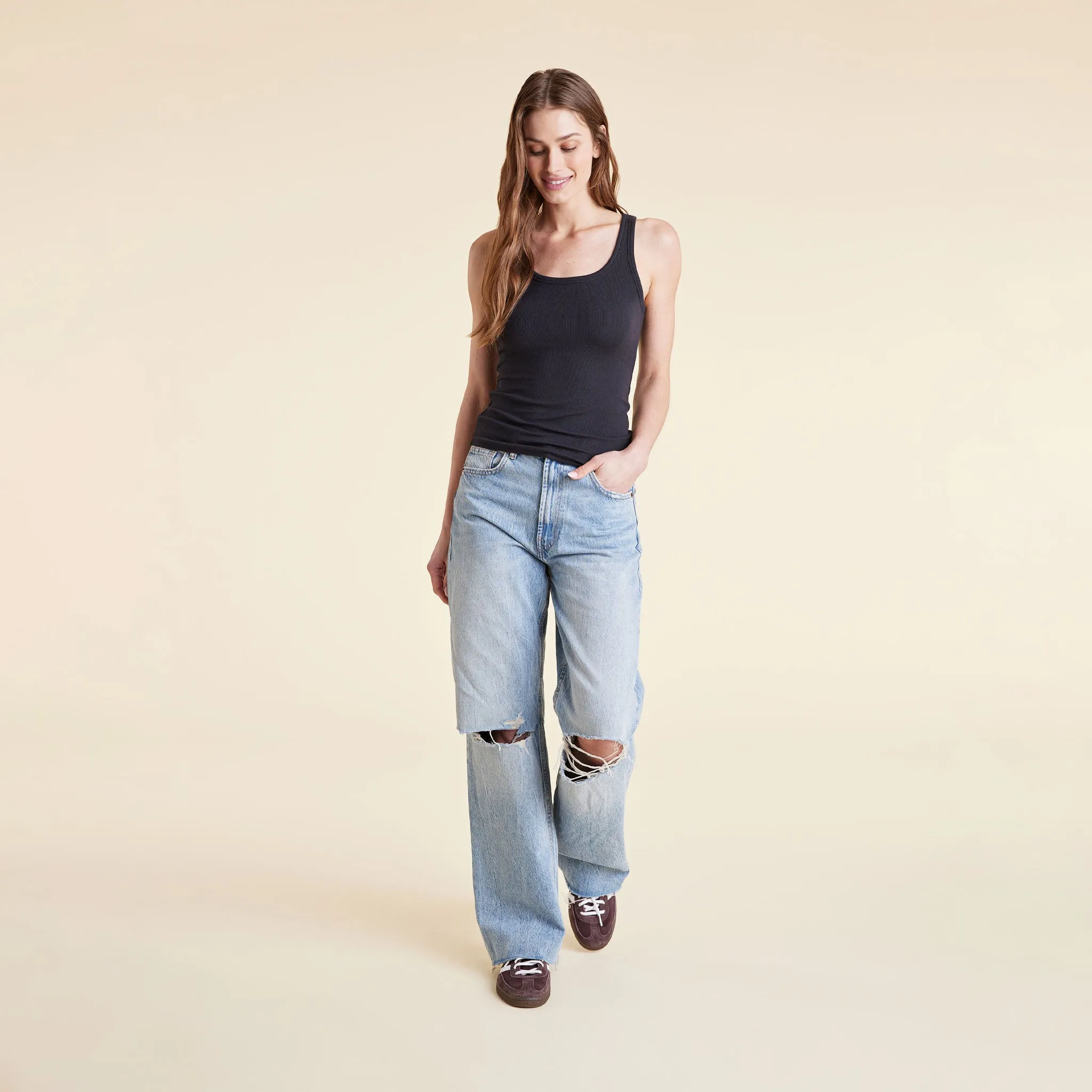 Slinky Rib Tank | Black sold by nuuds product image thumbnail 2