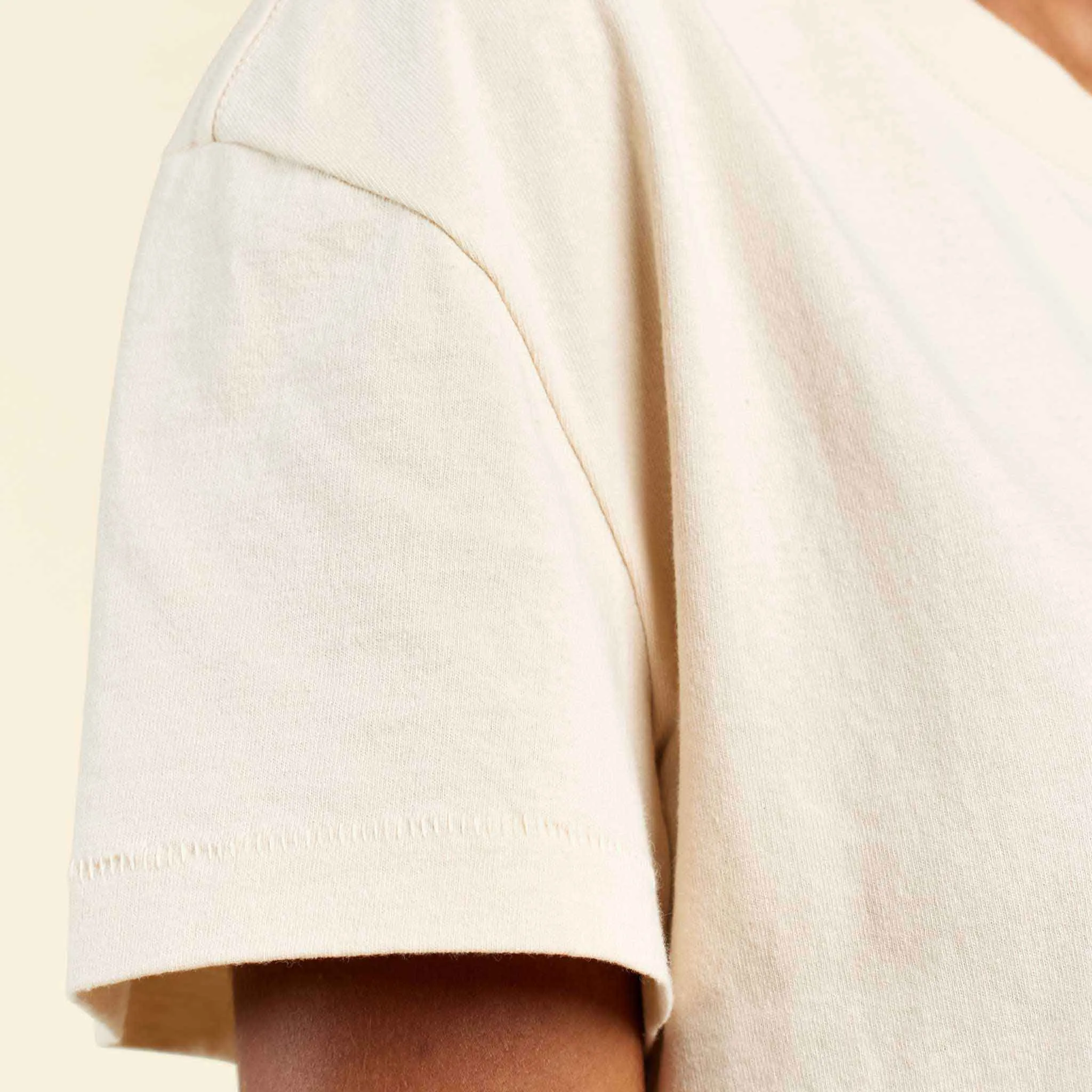 Vintage Cotton Cropped Tee | Bone sold by nuuds product image thumbnail 5