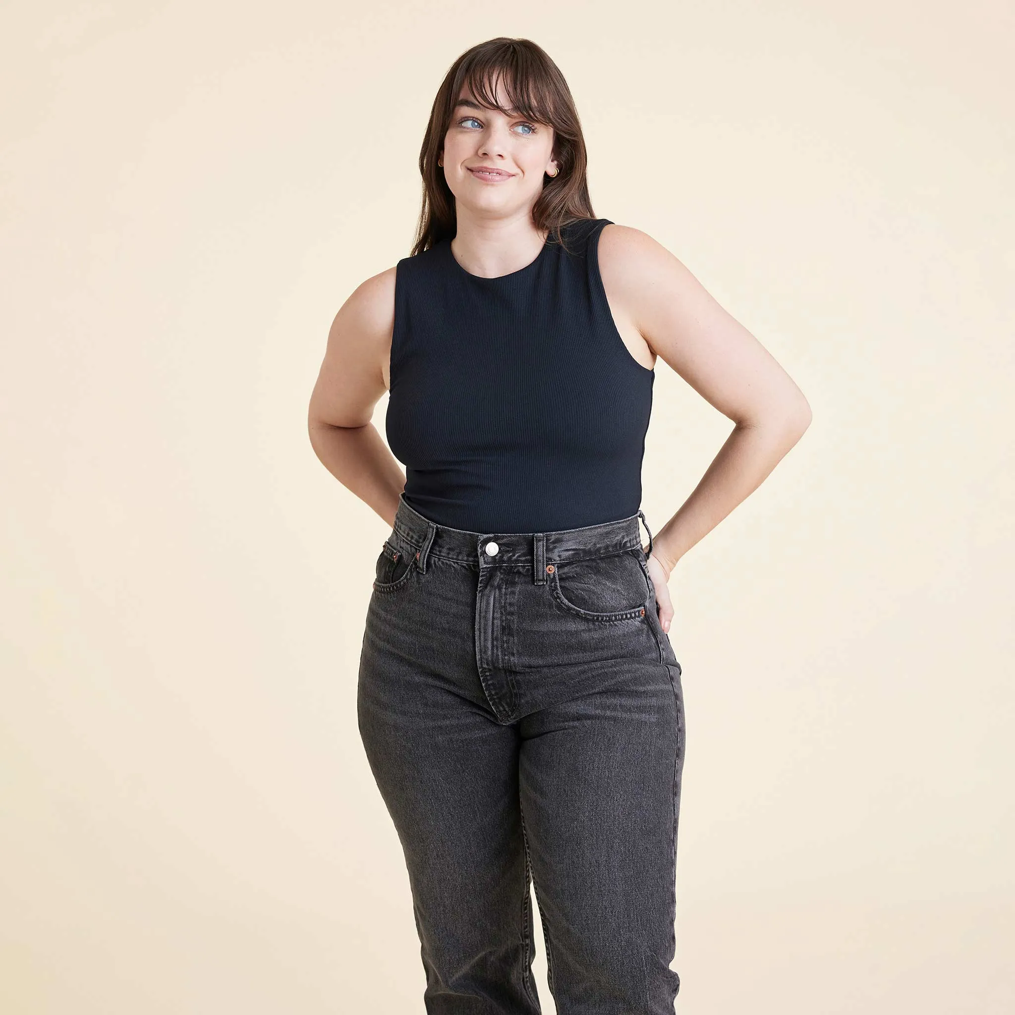 Ribbed Crewneck Tank Bodysuit sold by nuuds