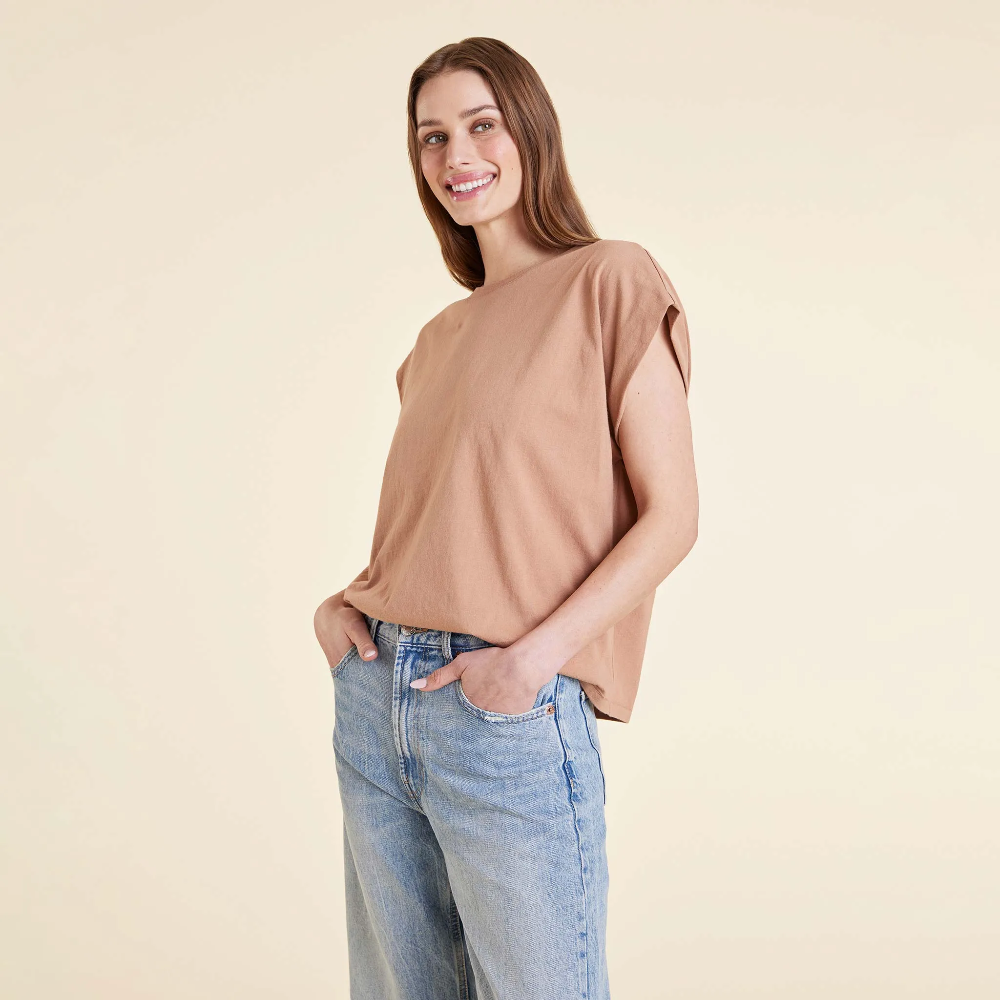 Soft Cotton Muscle Tee | Clay sold by nuuds product image thumbnail 3