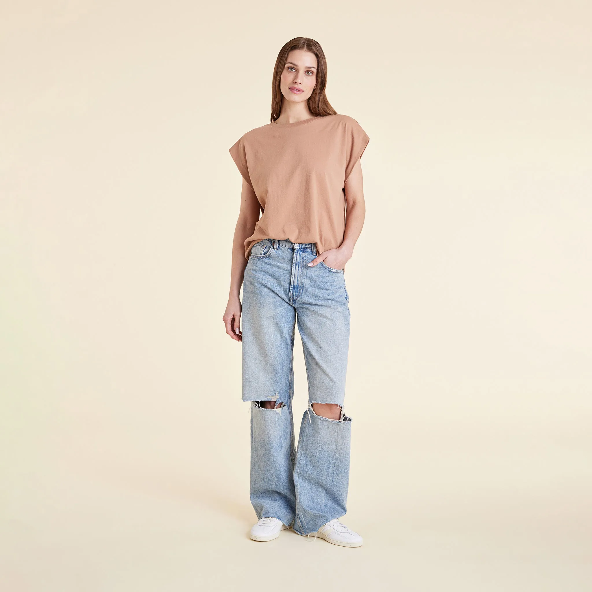 Soft Cotton Muscle Tee | Clay sold by nuuds product image thumbnail 2