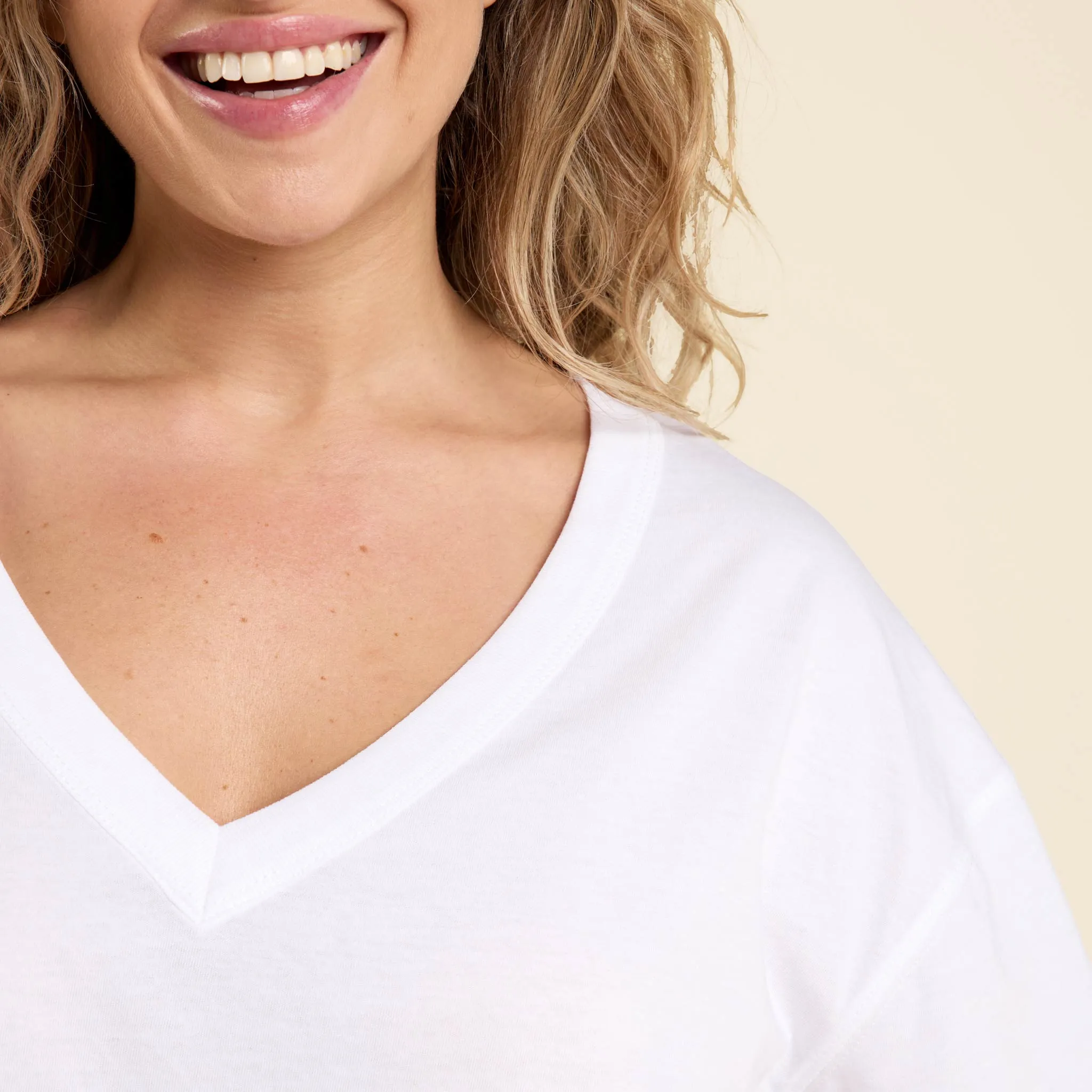 Boxy V-Neck Tee | White sold by nuuds product image thumbnail 5