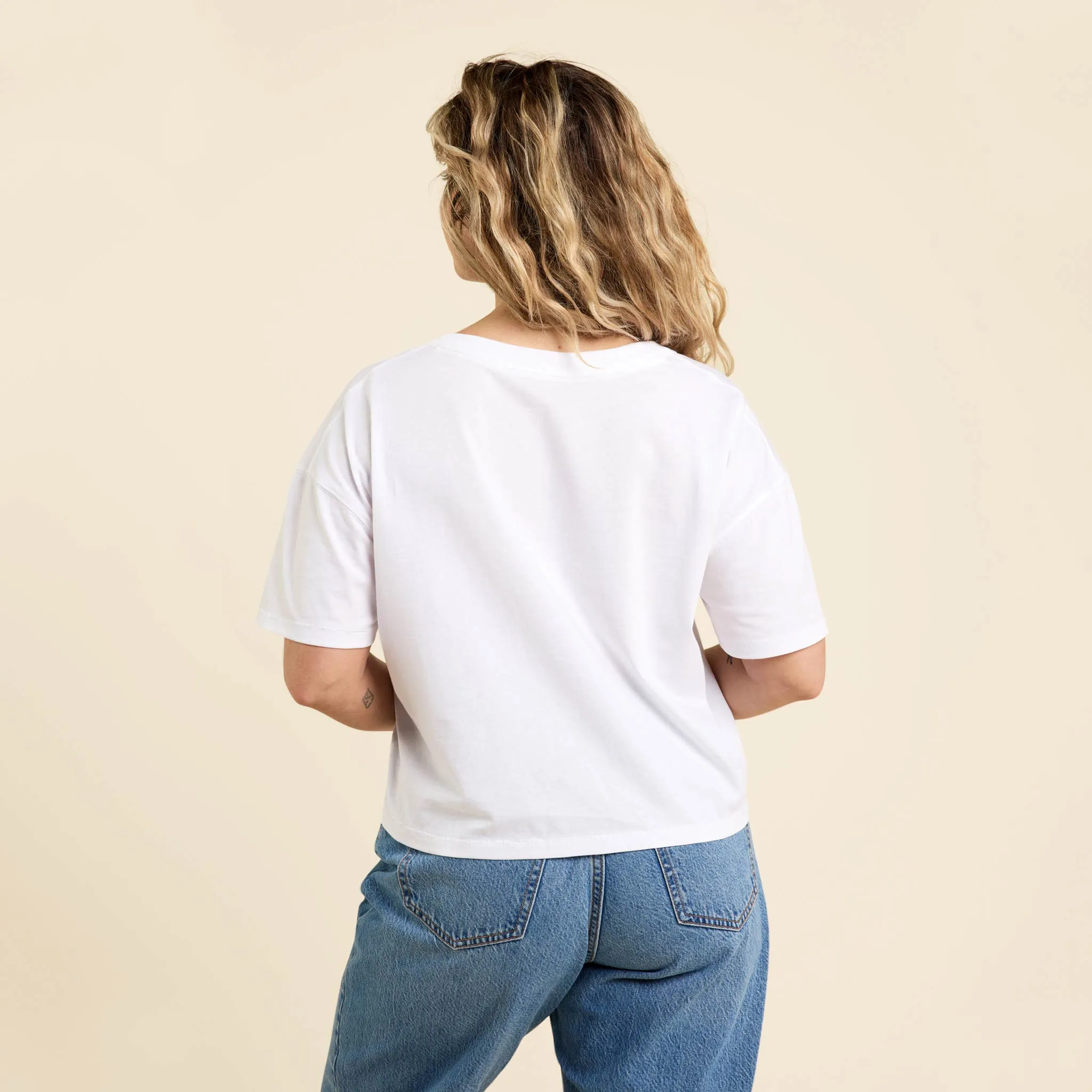 Boxy V-Neck Tee | White sold by nuuds product image thumbnail 4