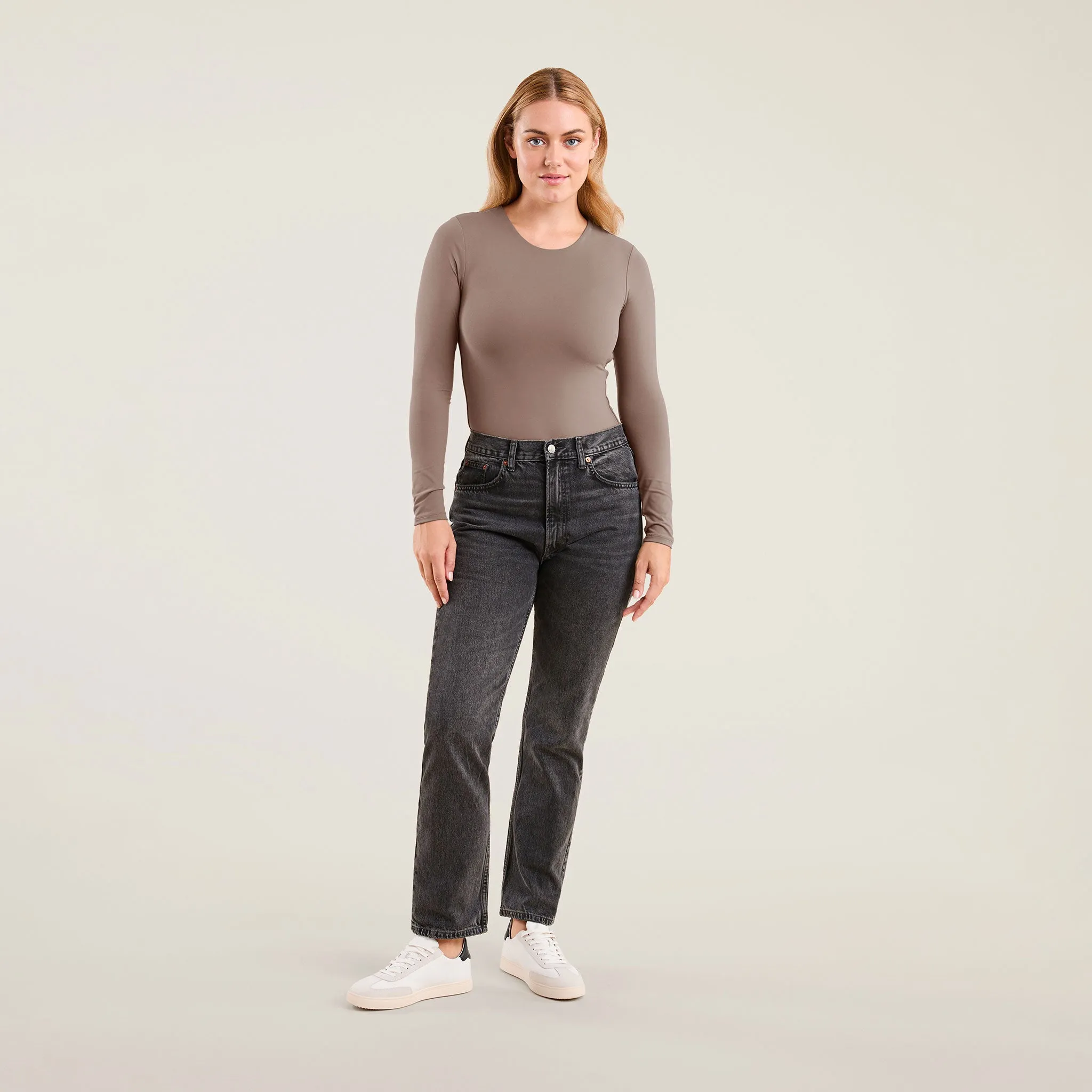 Long Sleeve Crewneck Bodysuit | Mocha sold by nuuds product image thumbnail 2