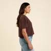 Boxy V-Neck Tee | Coffee sold by nuuds