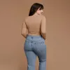 Long Sleeve Square Neck Bodysuit | Cinnamon sold by nuuds