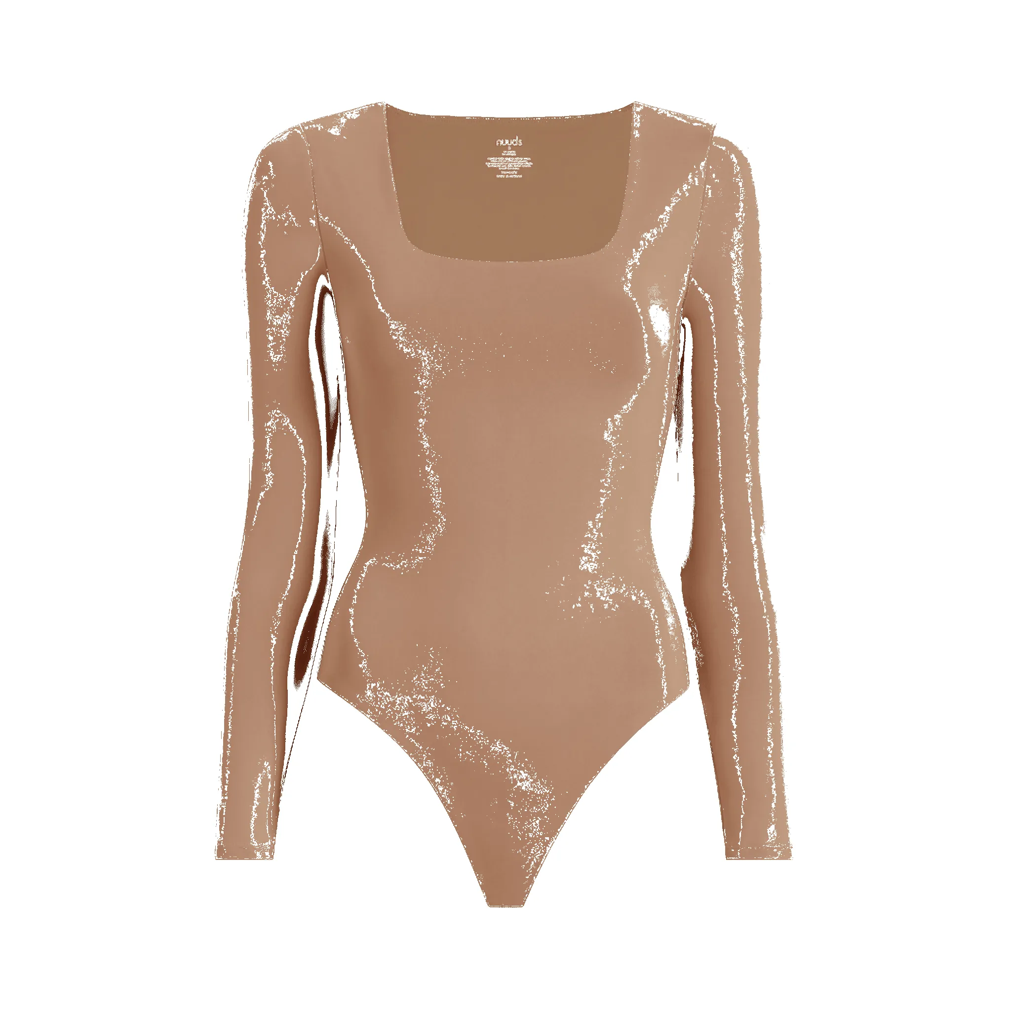 Long Sleeve Square Neck Bodysuit | Cinnamon sold by nuuds product image thumbnail 5
