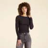 Slinky Rib Long Sleeve Open Back Shirt sold by nuuds