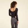 Slinky Rib Long Sleeve Open Back Shirt sold by nuuds