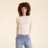 Slinky Rib Long Sleeve Open Back Shirt sold by nuuds