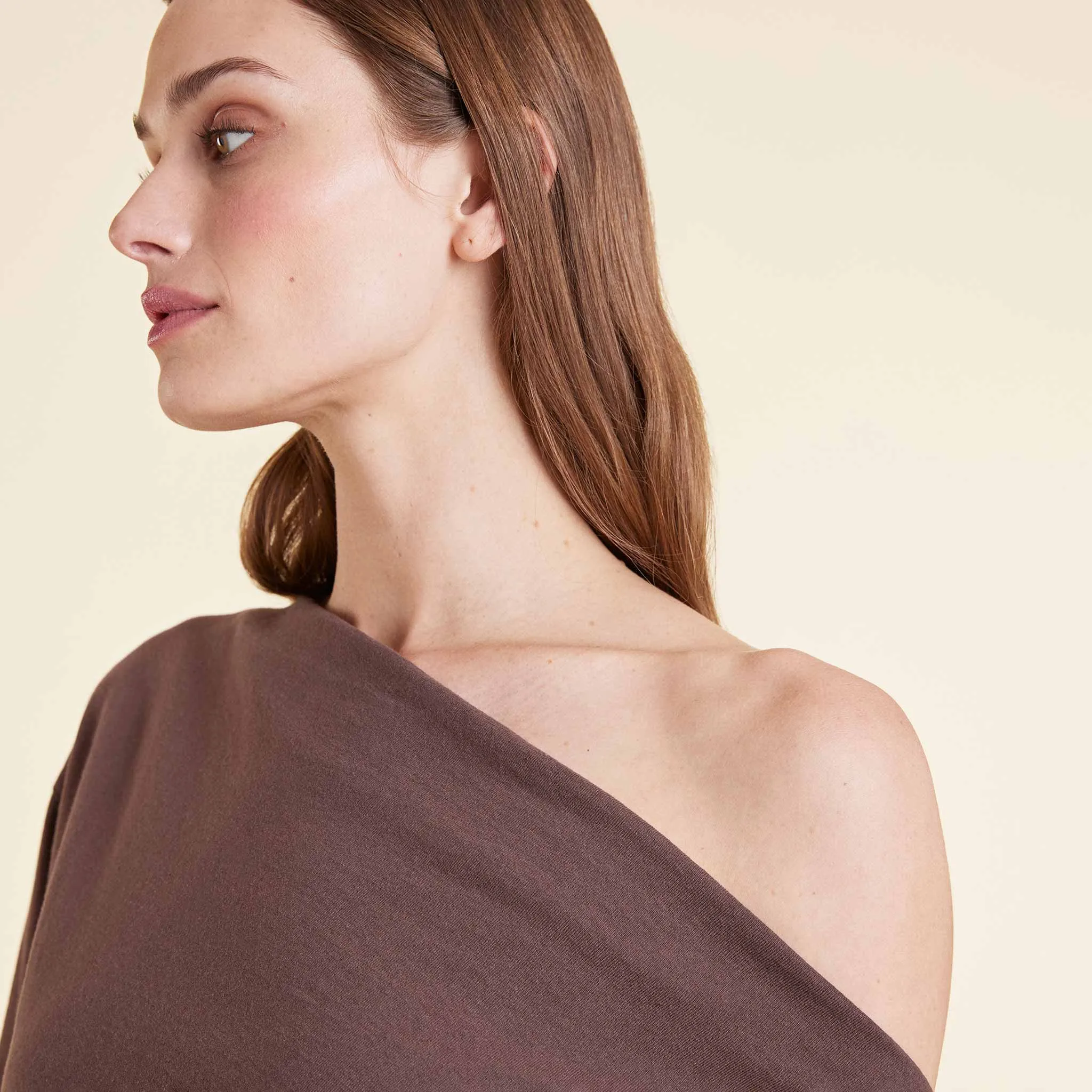 Vintage Cotton Off The Shoulder T-Shirt | Coffee sold by nuuds product image thumbnail 5