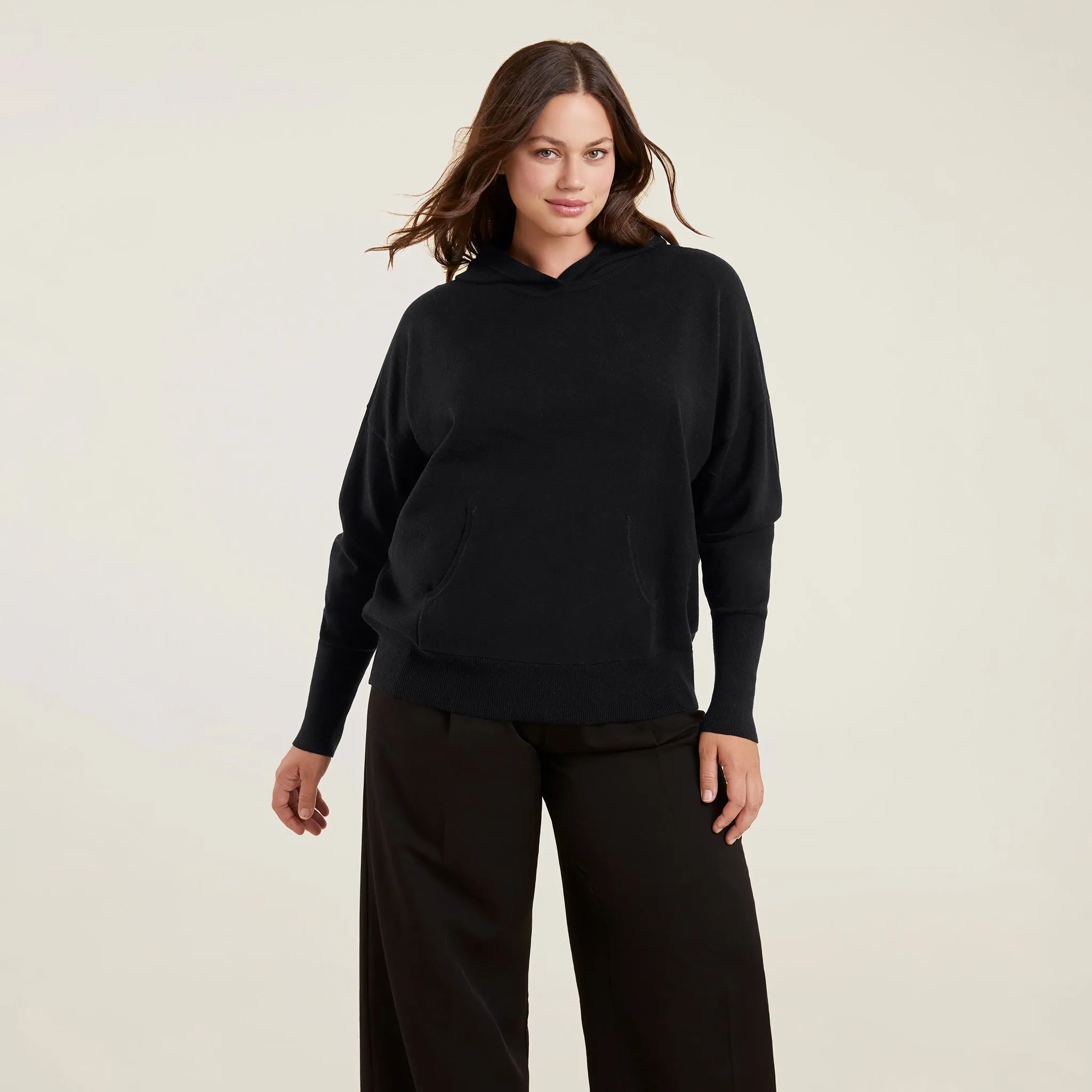 Luxe Knit Hoodie | Black sold by nuuds