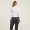 Slinky Rib Long Sleeve Shirt | White sold by nuuds