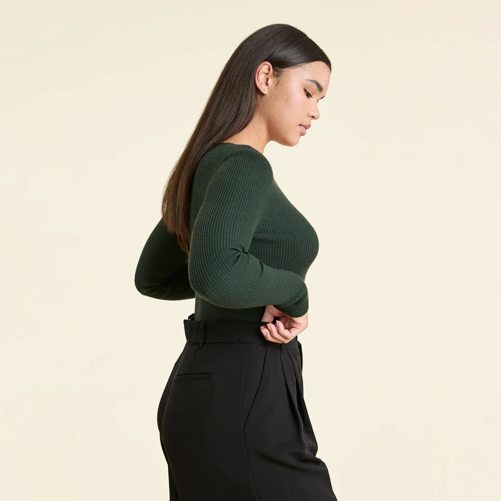 Crewneck Sweater Bodysuit | Evergreen sold by nuuds product image thumbnail 3