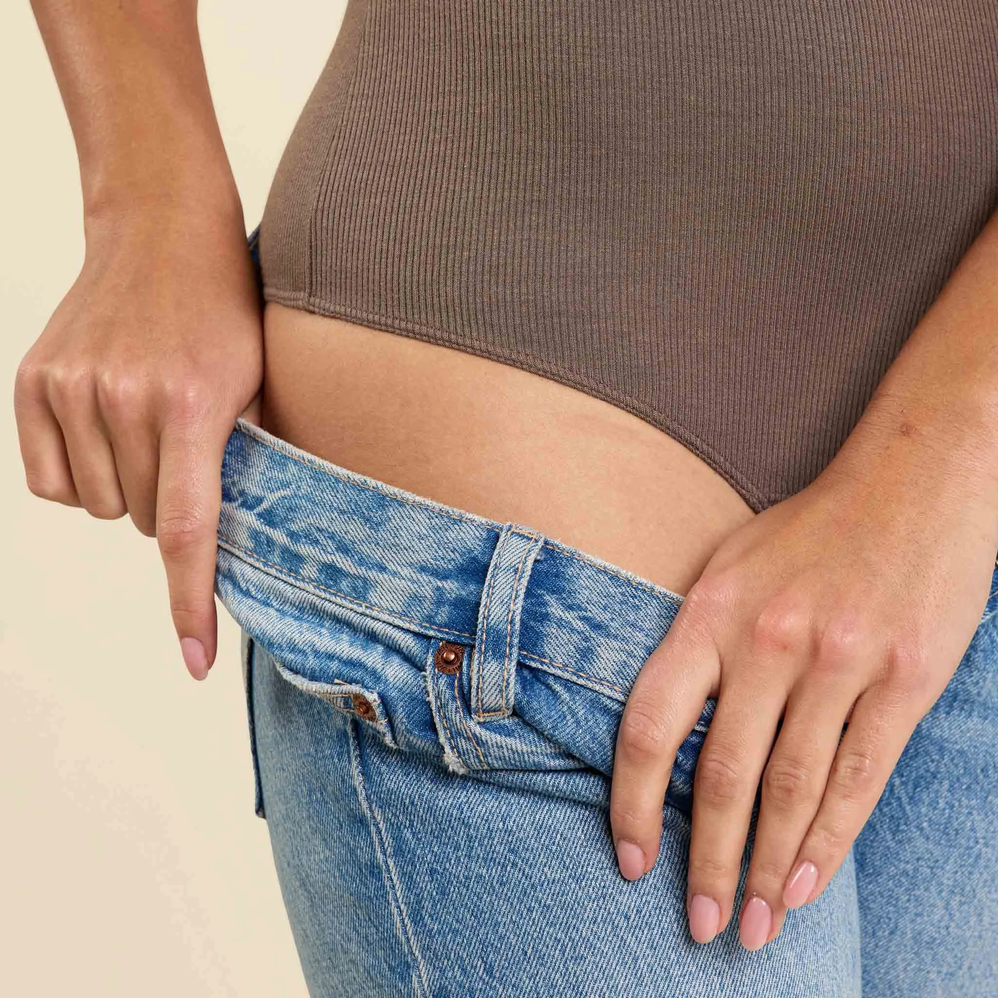 Slinky Rib Short Sleeve Bodysuit | Mocha sold by nuuds product image thumbnail 5