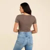 Slinky Rib Short Sleeve Bodysuit | Mocha sold by nuuds