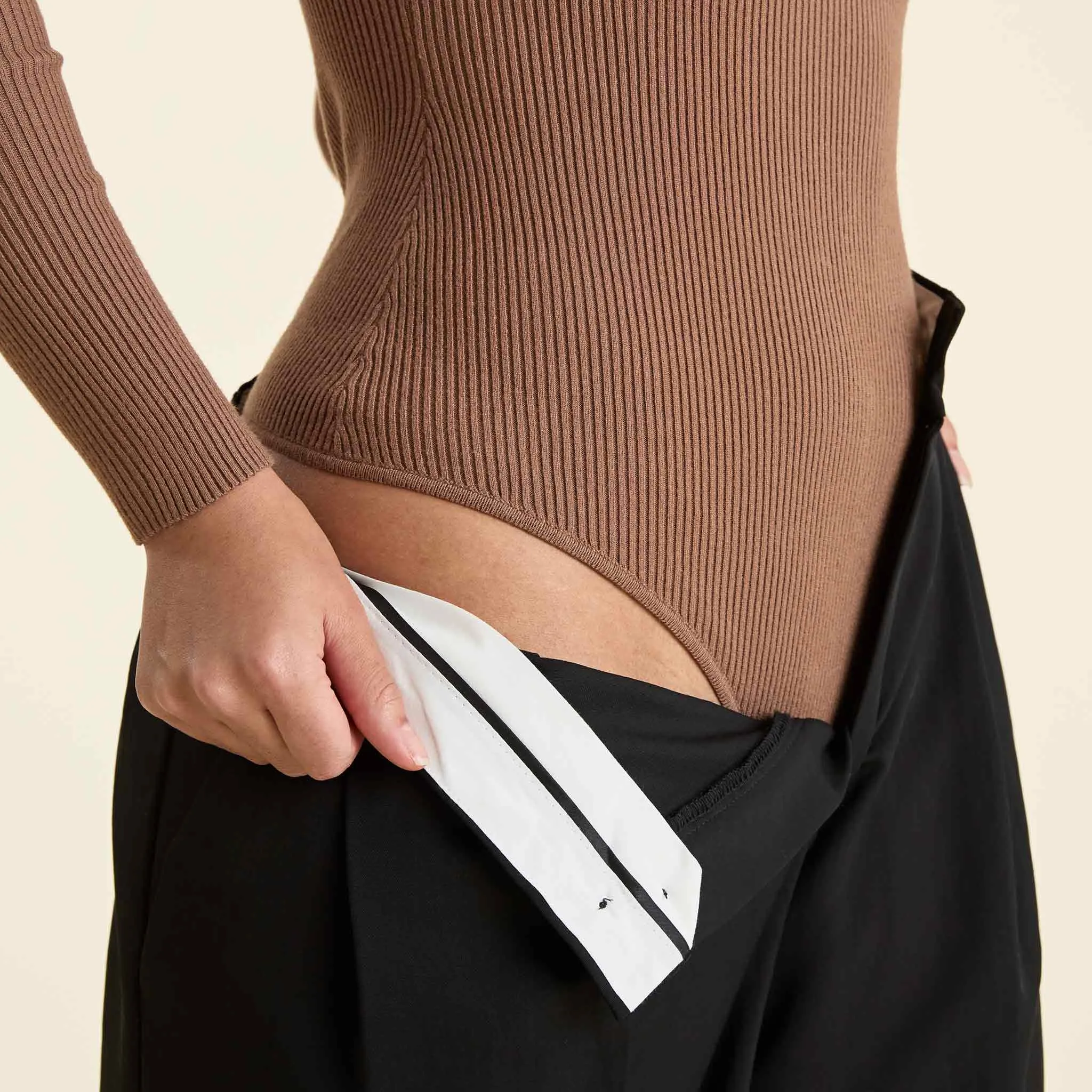 Crewneck Sweater Bodysuit | Chocolate sold by nuuds product image thumbnail 5