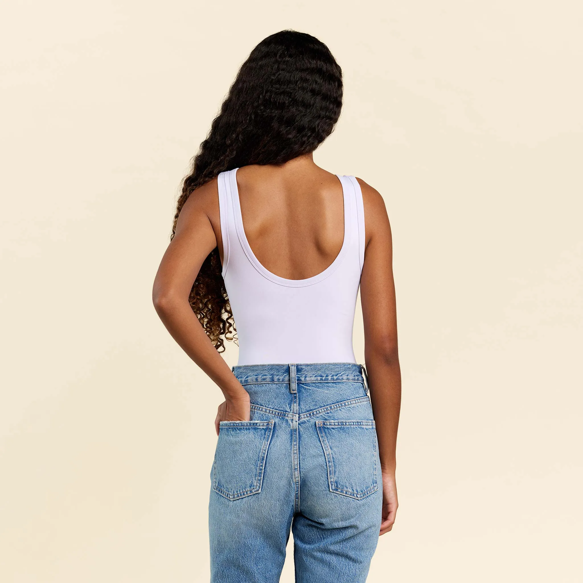 Seamless Scoop Tank Bodysuit | Lilac sold by nuuds product image thumbnail 4