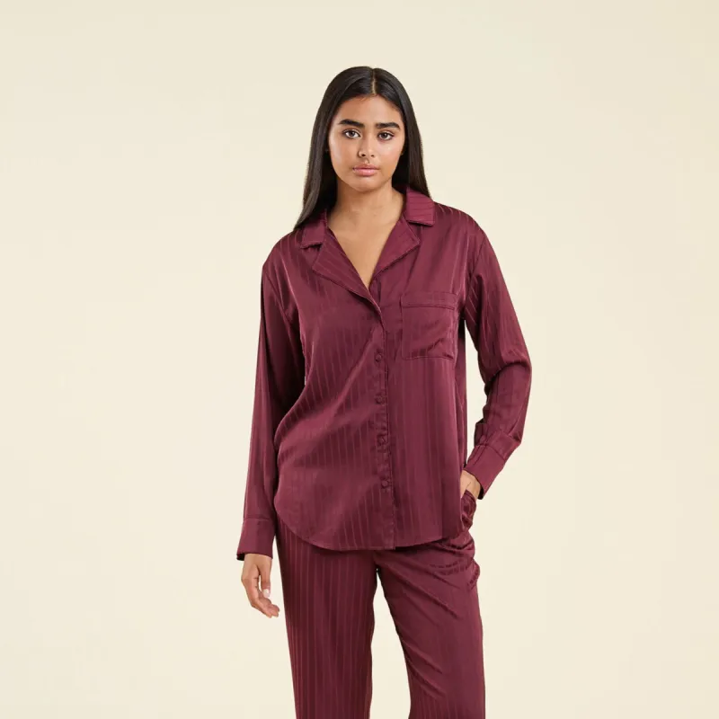 Satin Pajama Set | Merlot sold by nuuds